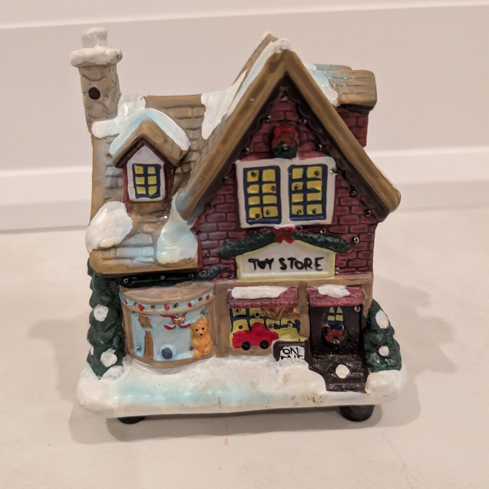 Bouclair Christmas Village Toy Store Battery Powered- works